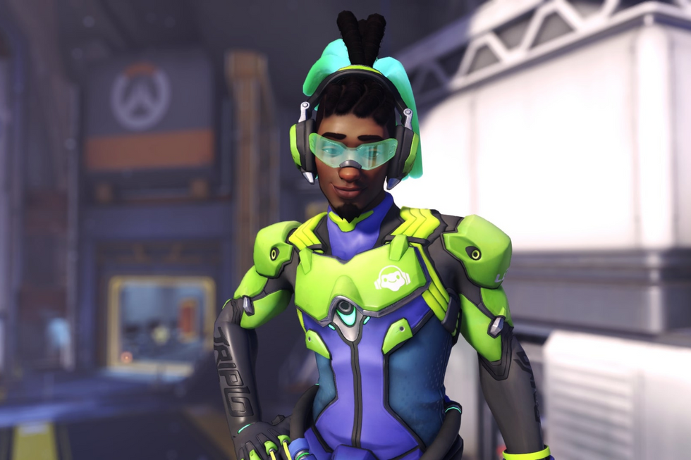 Lucio from Overwatch posing for a photo.