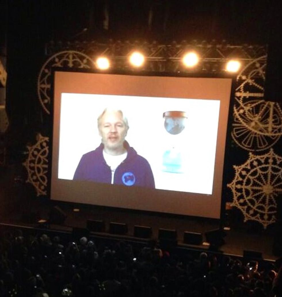 WikiLeaks Founder Julian Assange Skypes in to M.I.A. Show 