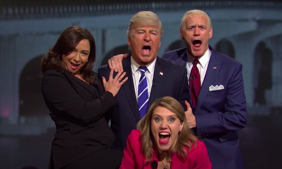 'SNL' Cold Open Bounces Between Trump and Biden's Exhausting Town Halls